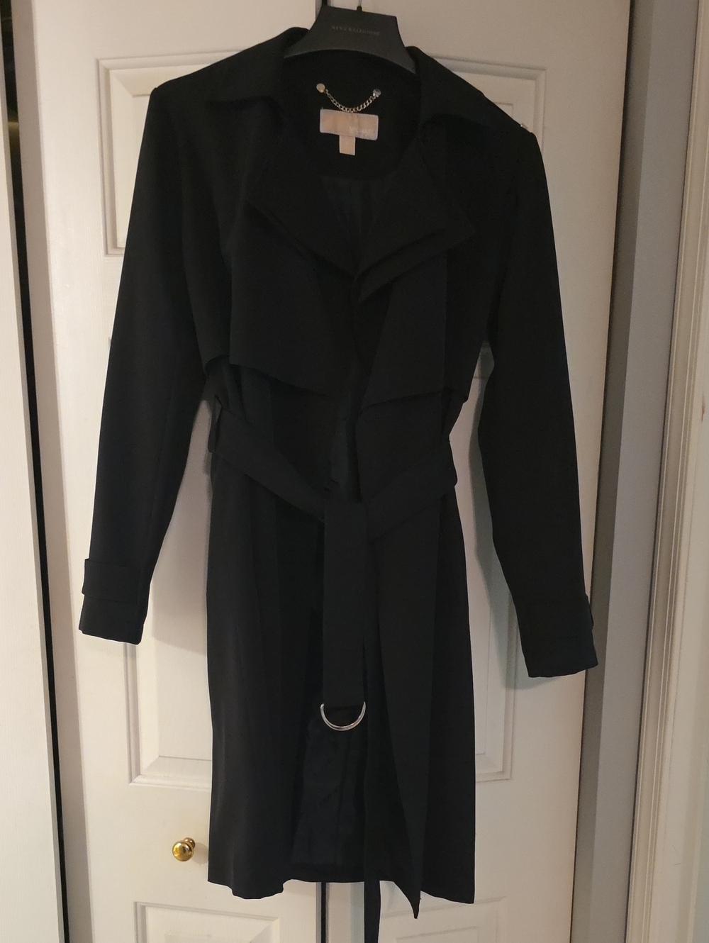Black Trench Dress with Waist Tie